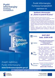 LGD Czarnoziem na Soli -  Spotkanie w Lokalnym Punkcie Informacyjnym Funduszy Europejskich w Inowrocławiu "Szansa na powrót do pracy"