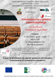LGD Czarnoziem na Soli - Spotkanie dla przedsiębiorców z powiatu inowrocławskiego na wsparcie firm