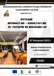 LGD Czarnoziem na Soli - Zapraszamy na spotkanie informacyjno-konsultacyjne nt. postępów we wdrażaniu LSR!