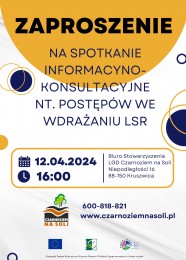 LGD Czarnoziem na Soli - Zapraszamy na spotkanie informacyjno - konsultacyjne nt. postępów we wdrażaniu LSR.