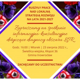 LGD Czarnoziem na Soli - Zapraszamy na spotkanie informacyjno-konsultacyjne dotyczące diagnozy obszaru LSR w Kłopocie