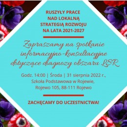 LGD Czarnoziem na Soli - Zapraszamy na spotkanie informacyjno-konsultacyjne dotyczące diagnozy obszaru LSR w Rojewie
